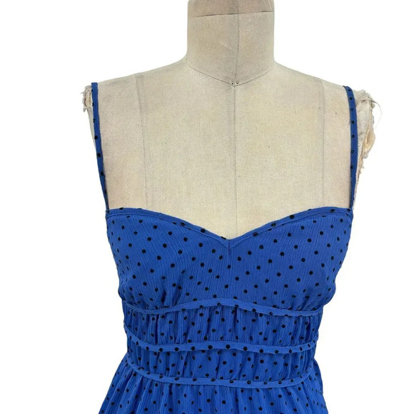 La Maison Talulah Sorrento Midi Dress Azure Blue Polka Dot Size Small‎ - Picture 3 of 15
